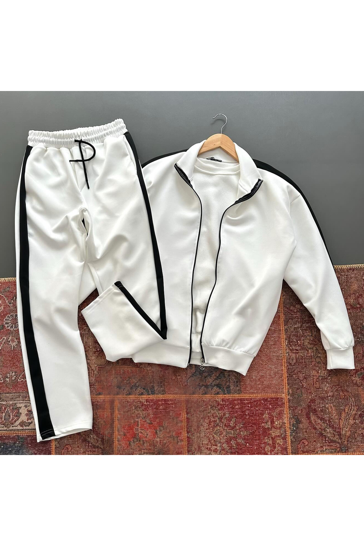 viperkombin Erkek Şeritli Dalgıç Kumaş Takım 2'li Kombin