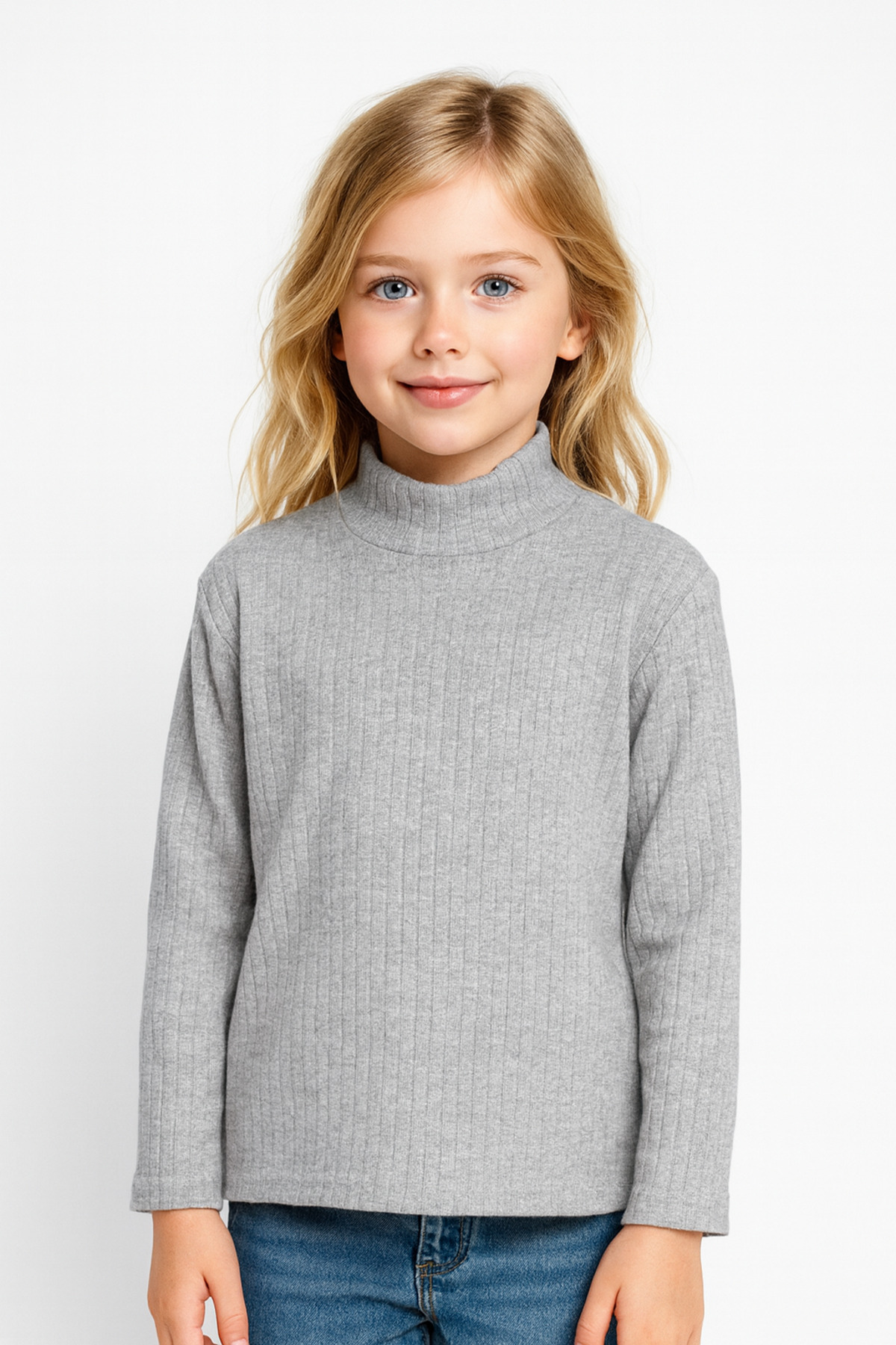 BABİDO Ribbed Half-High-Necked Girls' High-Necked Bodysuit, Color (3 Pieces)