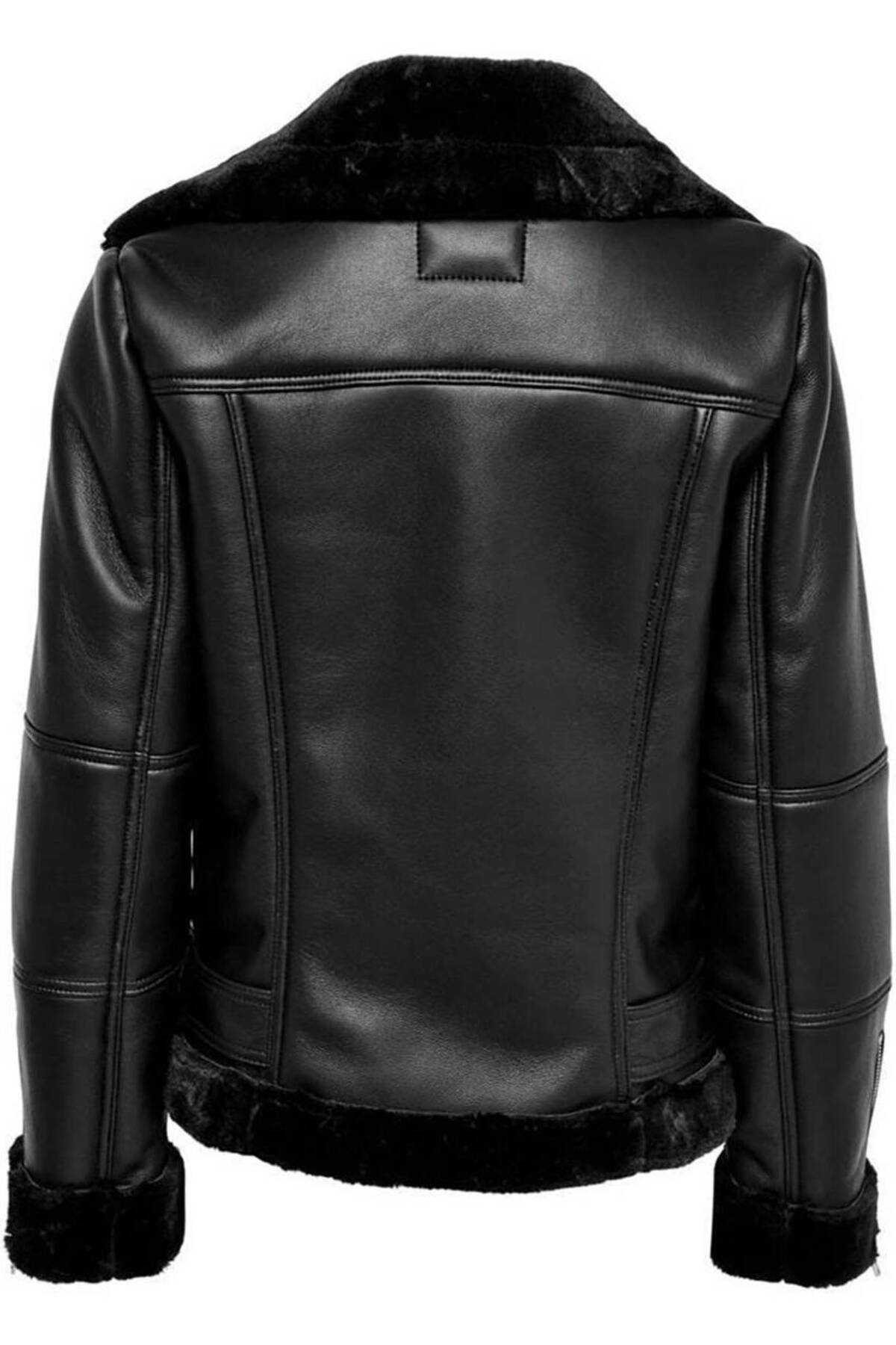 ONLY  Kürk Detaylı Siyah Kadın Mont 15260002 - Görsel 2