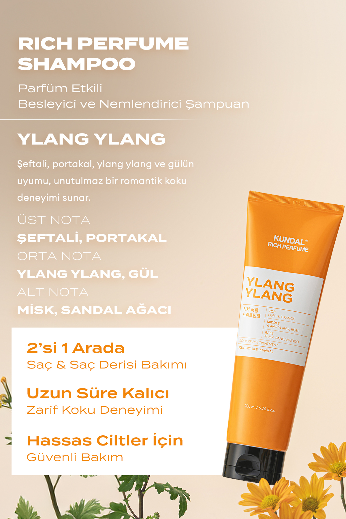 Parfüm Etkili Besleyici&Nemlendirici Saç Bakım Kremi Rich Perfume Treatment 200ml Ylang Ylang — 8846 — تصویر 3 از 9