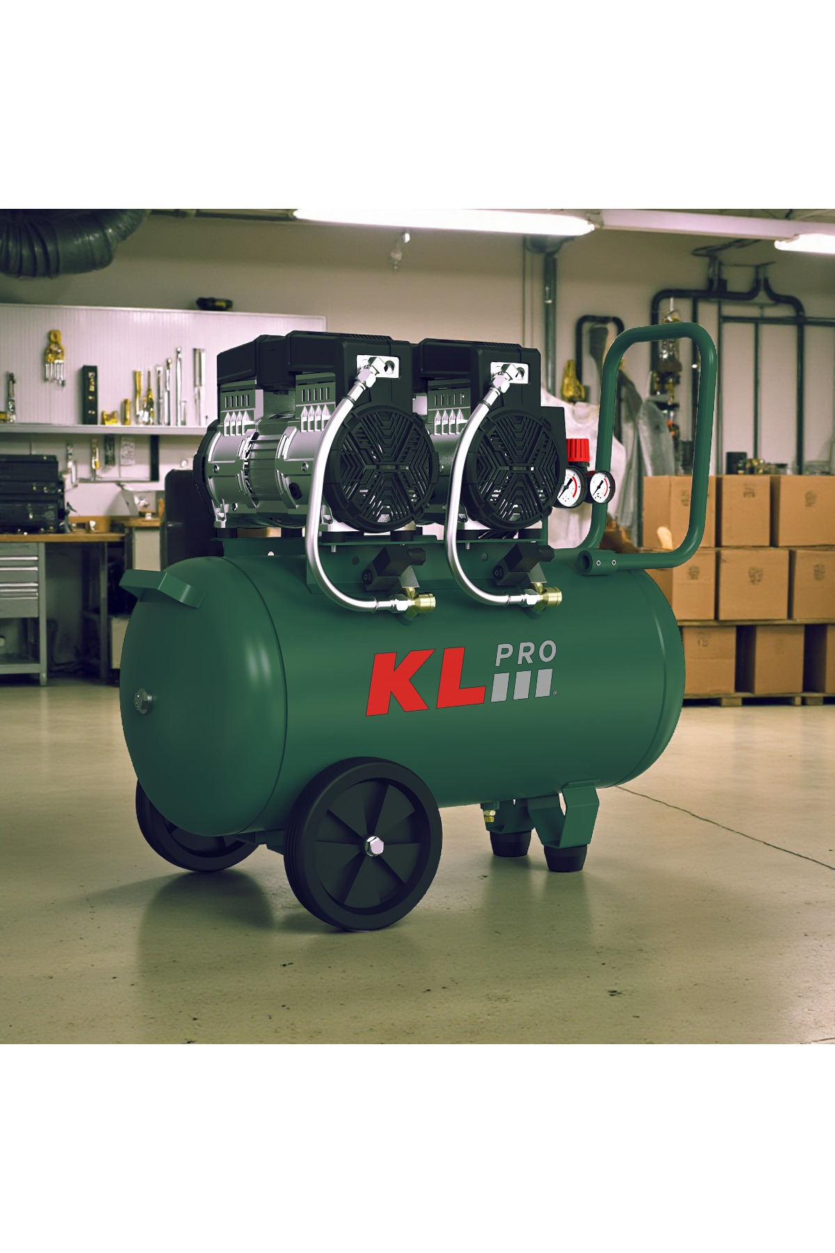KLPRO KLK50S2H 8 Bar 50 Litre 4Hp Sessiz ve Yağsız Hava Kompresörü
