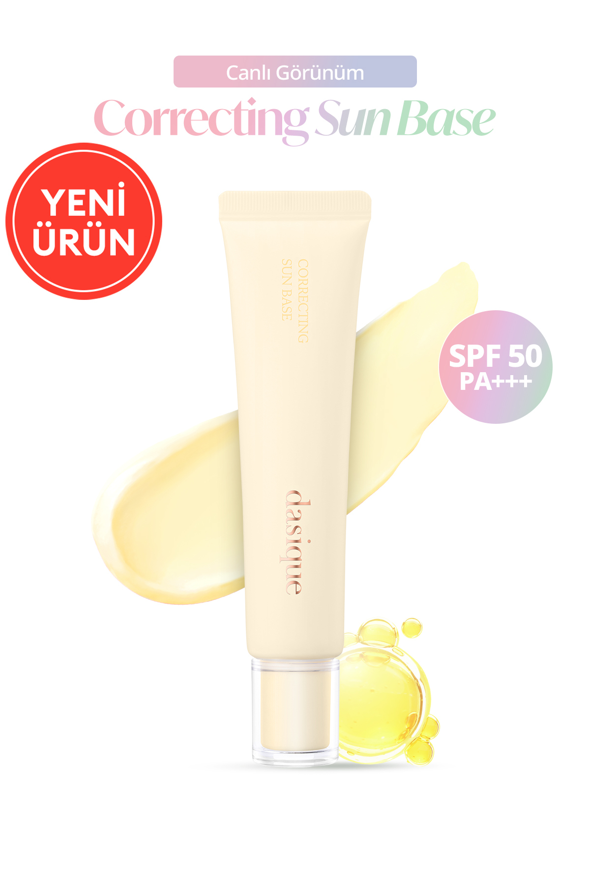 Güneş Koruyucu,Ton Eşitleyici ve Pürüzsüzleştirici Baz Correcting Sun Base (#03 Lemon Cream) — زرد 111648