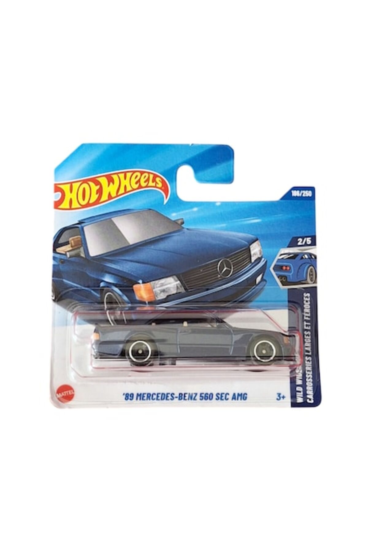 Masinuta 89' Mercedes-Benz 560 SEC AMG, albastru, Ediția 2025, scara 1:64