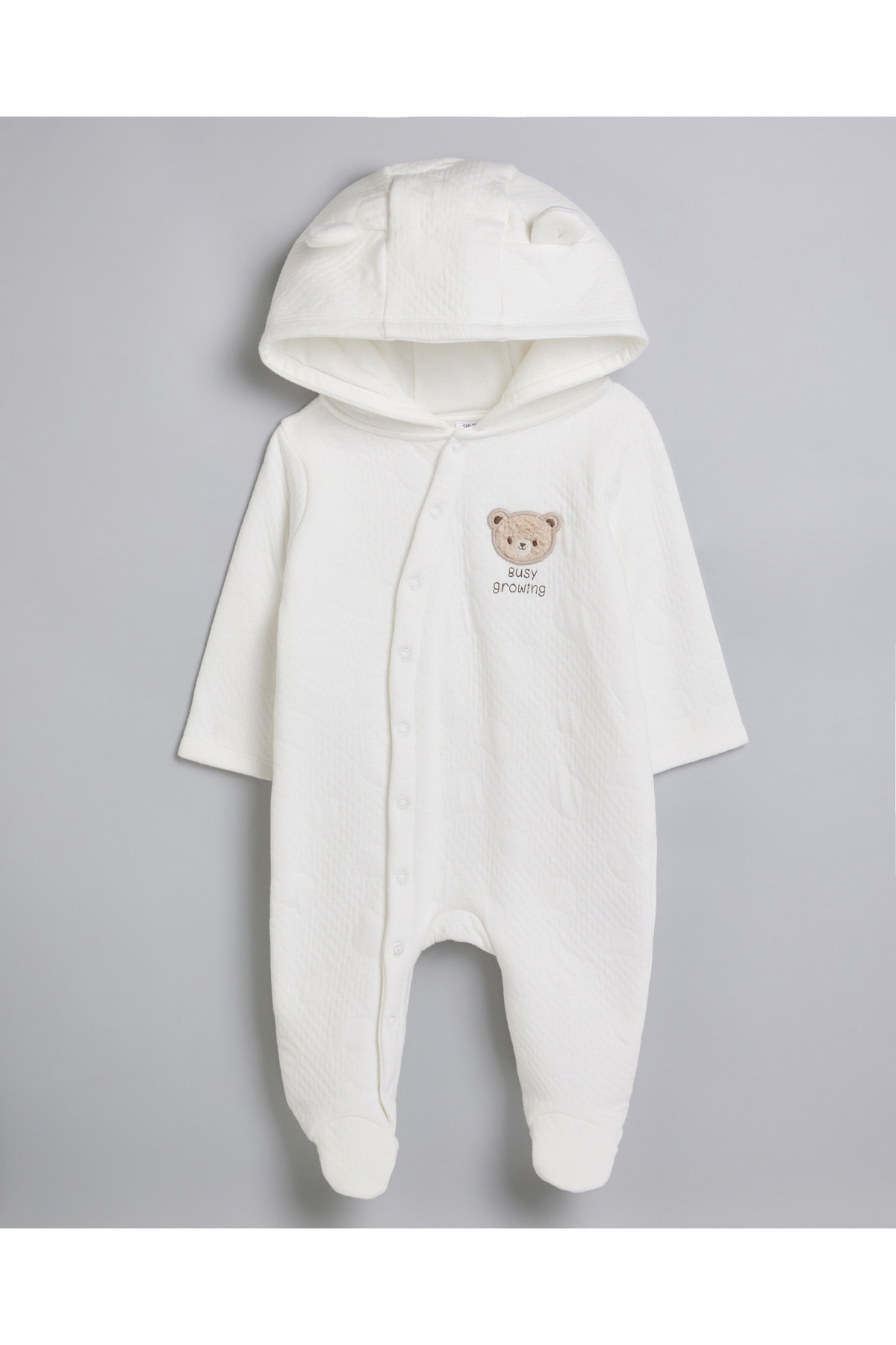 R&B Ivory Boy's Appliqued Footed Sleepsuit