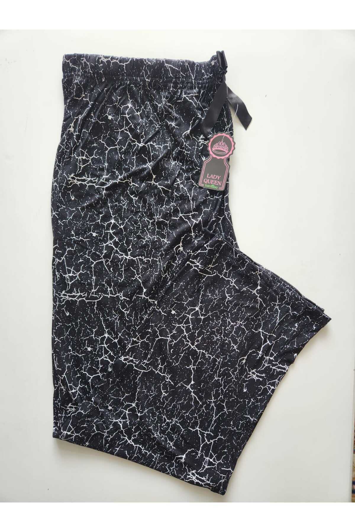 Lady Queen Likralı Ring Viskon Battal Beden Pijama Altı 6020