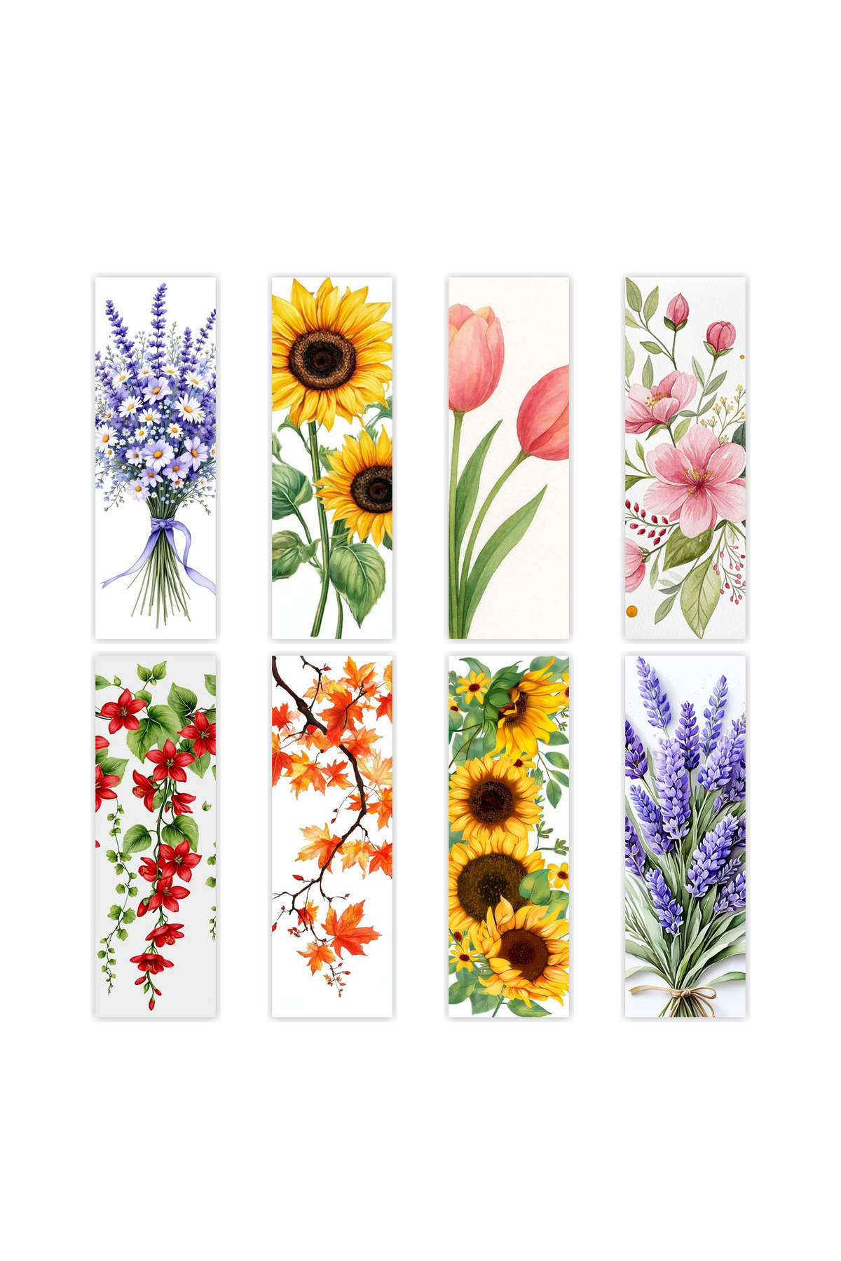 Atölye Prana Çiçek Desenli Kitap Ayracı 8’li Set – Hediye ve Koleksiyonluk