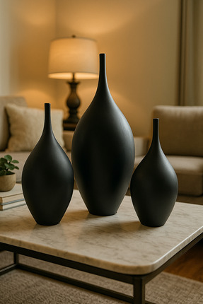 CEMRE Seramik Üçlü İznik Biblo – Küçük / Orta / Büyük (26x12 – 30x14 – 41x20 cm)