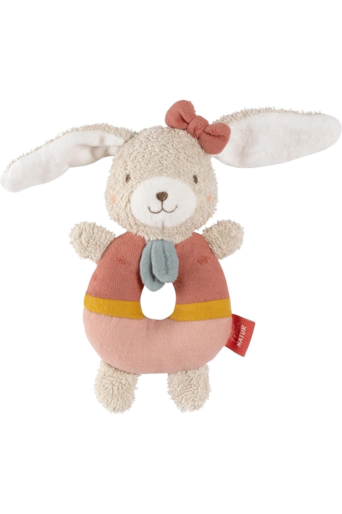 STOREMAX bebek halka kavrama oyuncağı tavşan - organik pamuklu pelüş hayvan - oyun oynayarak öğrenmek için çı