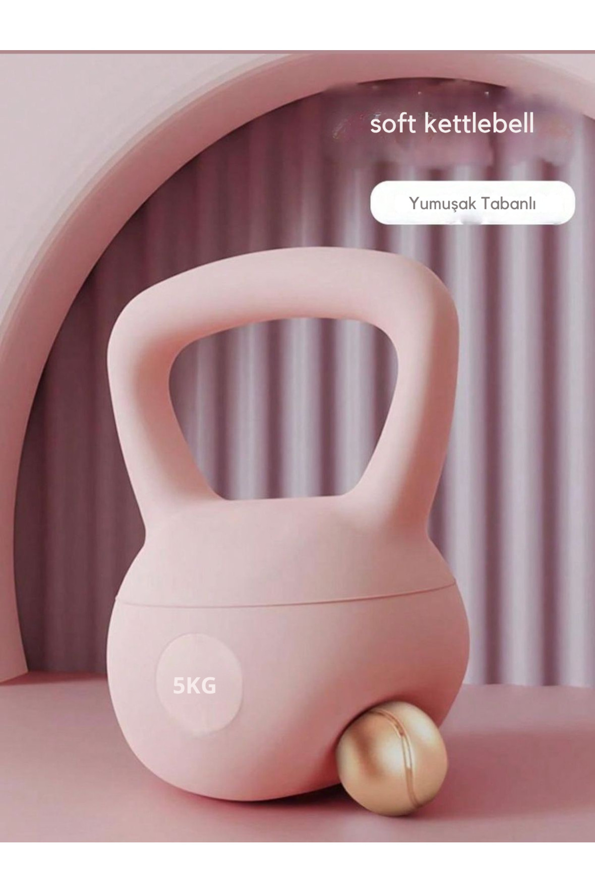 HEPİTOP 5 Kg Soft Kettlebell - Yumuşak Tabanlı, Darbeye Dayanıklı, Sessiz Kullanım