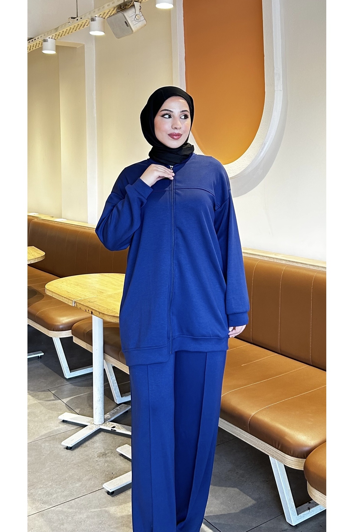 Niessa Butik Hakim Yaka fermuarlı Cepsiz Eşofman Takım