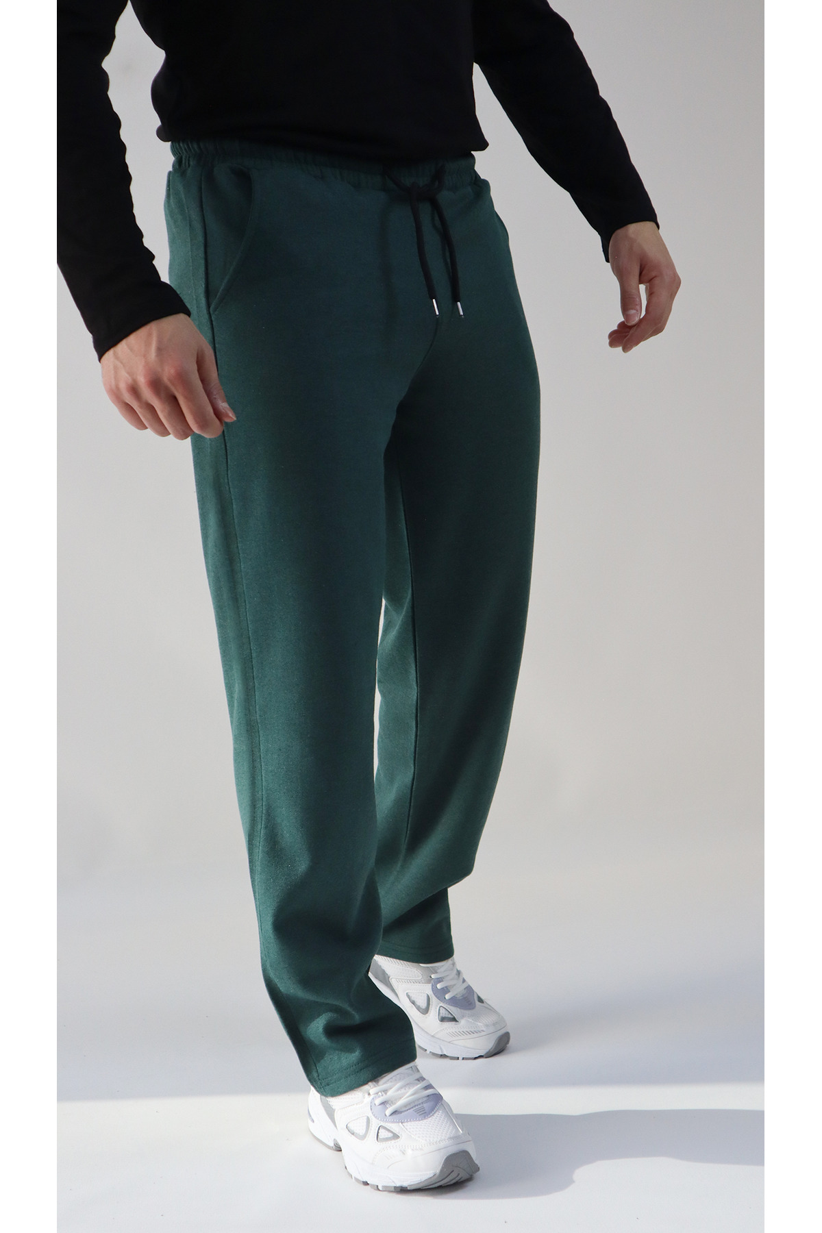 memowear  Örme Kumaş Rahat Kesim Spor Baggy Paça Eşofman Altı - Görsel 2