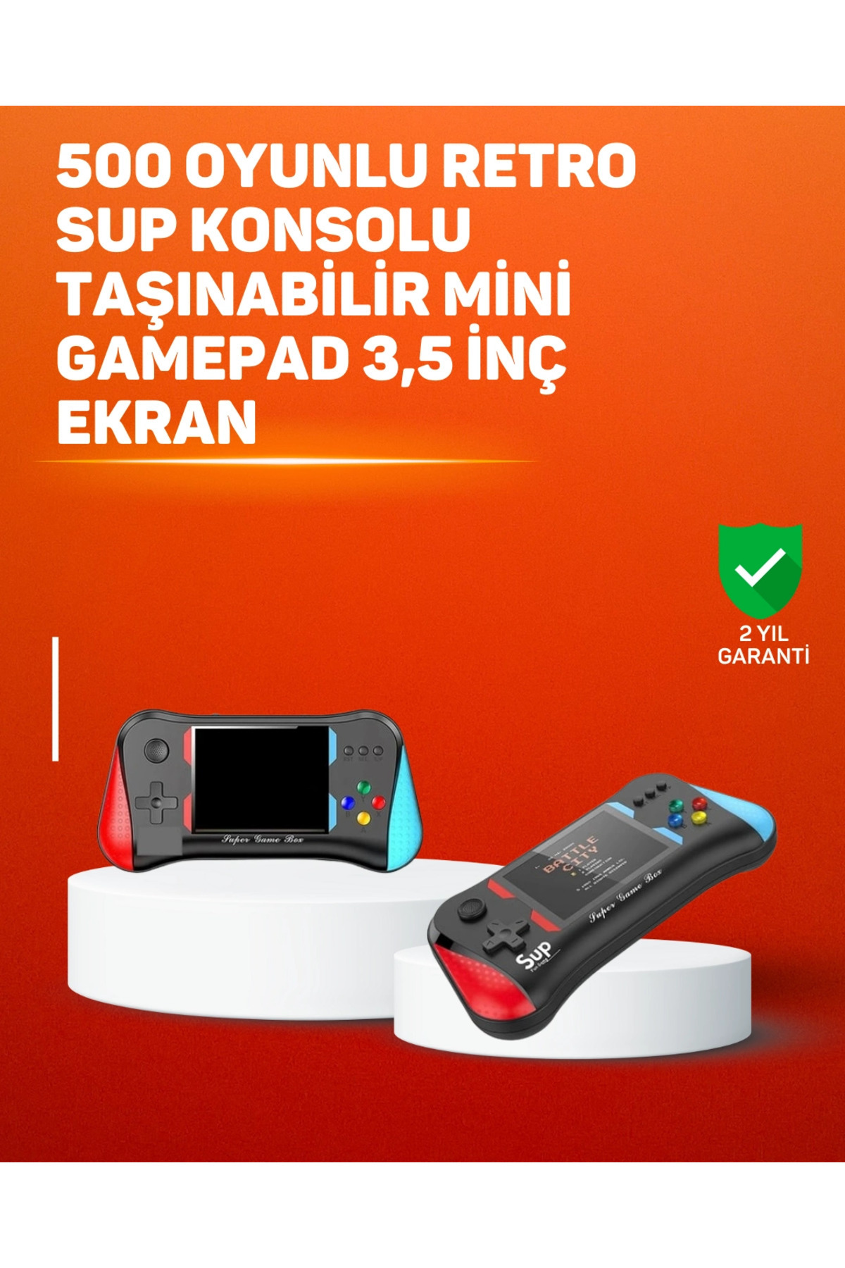 DENİSAM 500 Oyunlu El Tipi Taşınabilir Oyun Konsolu – Şarjlı ve TV Bağlantılı Model