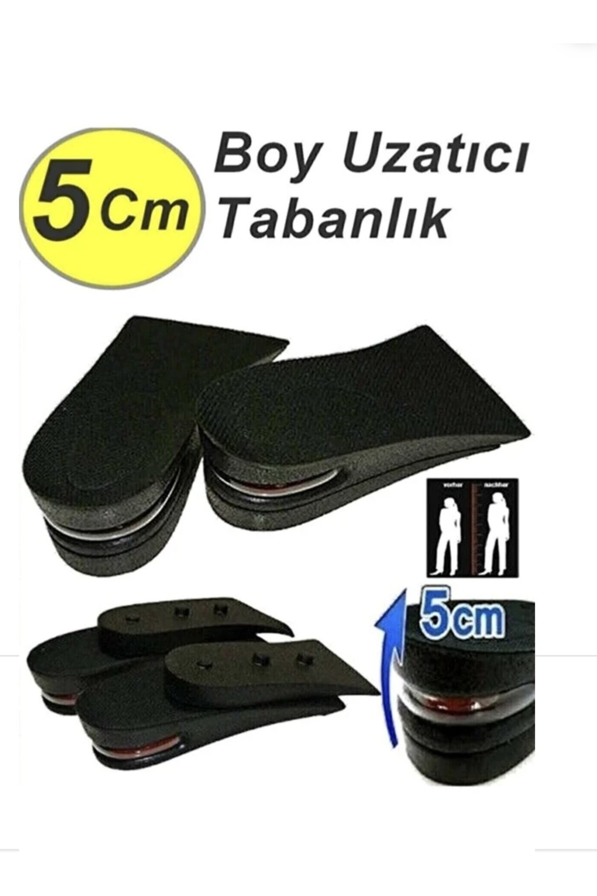 Single 5 Cm Hava Yastıklı Topuk Yükseltici Boy Uzatıcı Tabanlık Uzayan Topuk Yükseltici