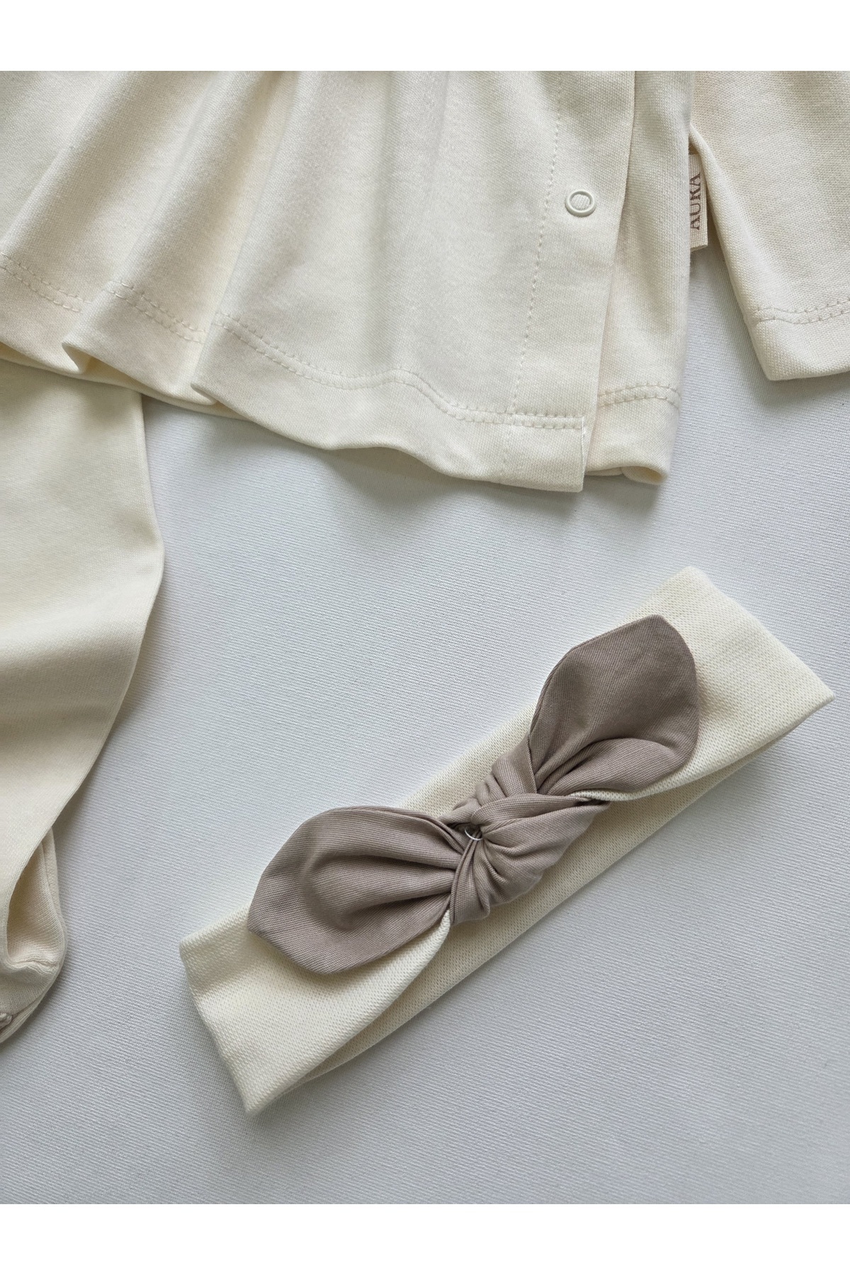 GizaKids %100 Pamuk Saç Bantlı Yenidoğan 3'lü Takım / Kız Bebek Hastane Çıkışı / Mevlit Kıyafeti fotoğrafı 5 (önizleme)