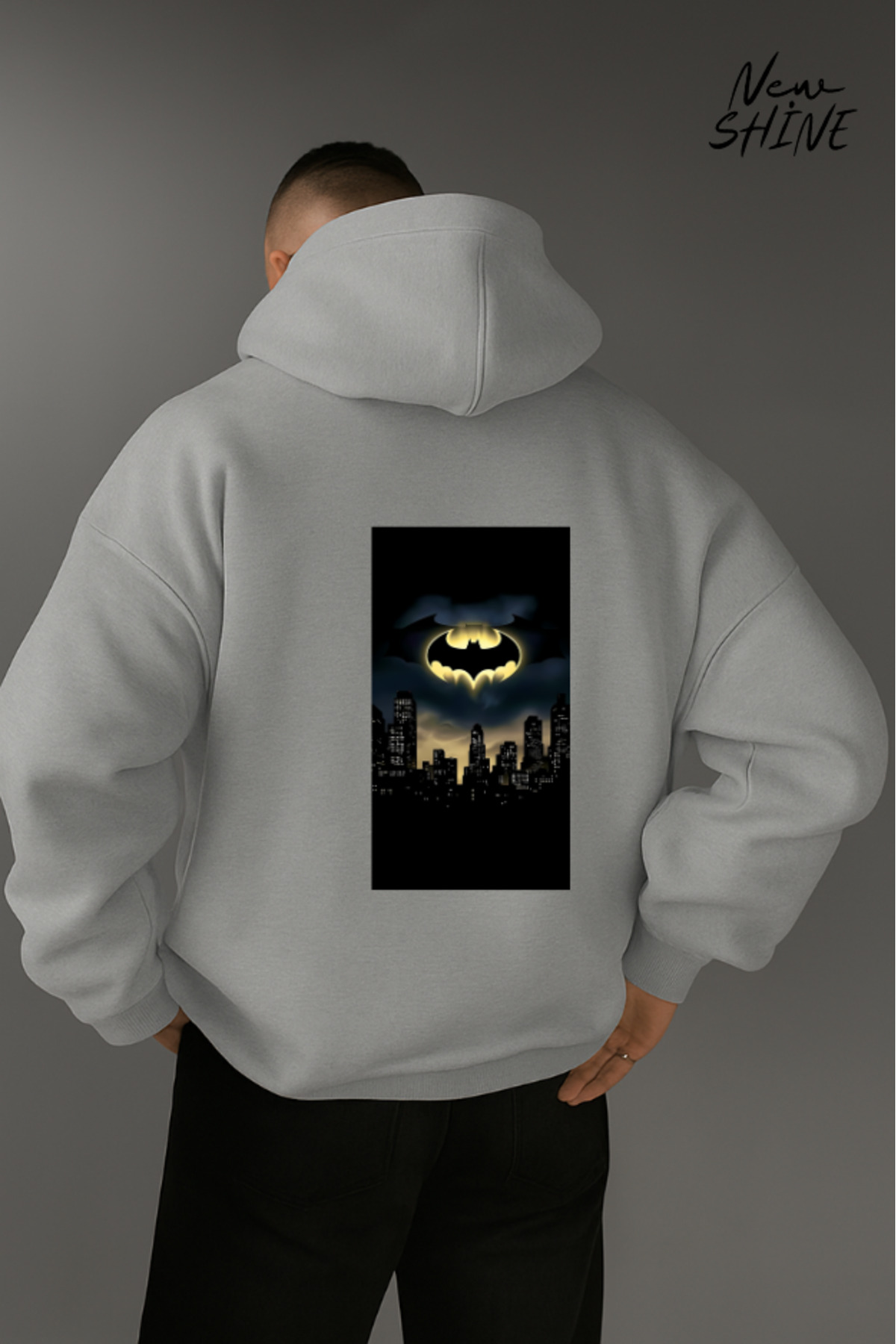 NEWSHİNE Batman Printed Hooded Sweatshirt
