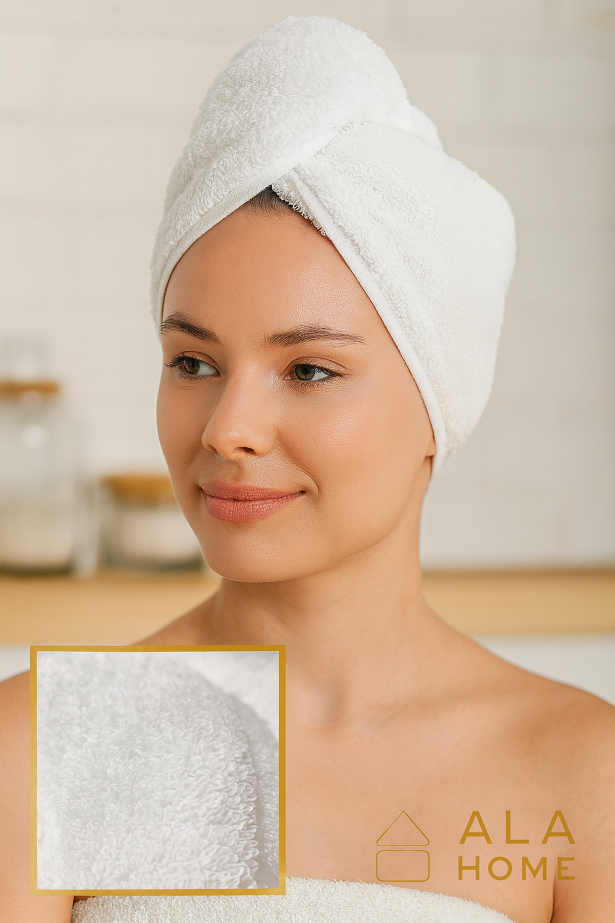 HOME ALA Beyaz Bukle Saç Kurutma Bonesi