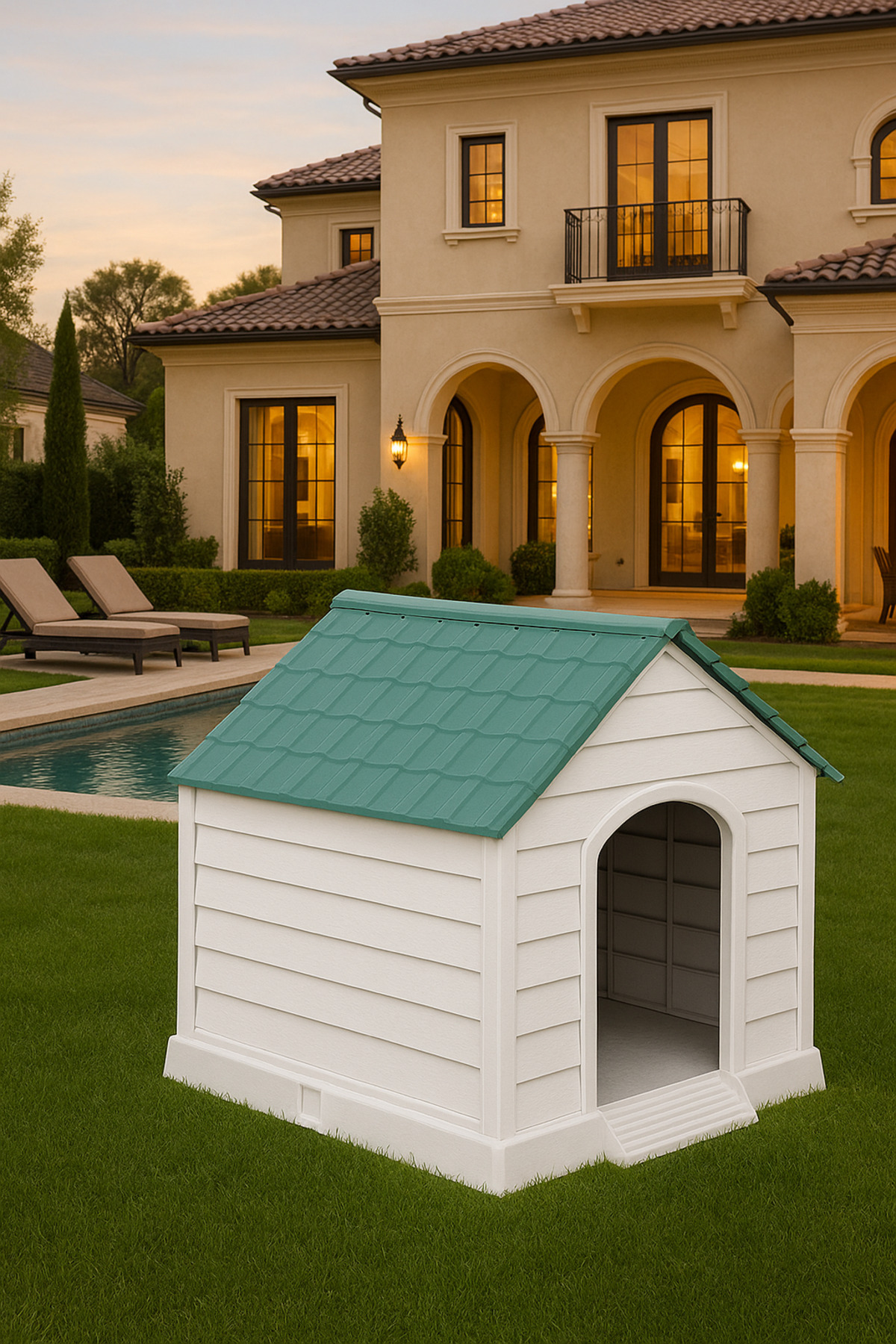 Davet Küçük Boy Köpek Kulubesi - Kaliteli Uzun Ömürlü Plastik Köpek Kulubesi 62cm*64cm*76 cm