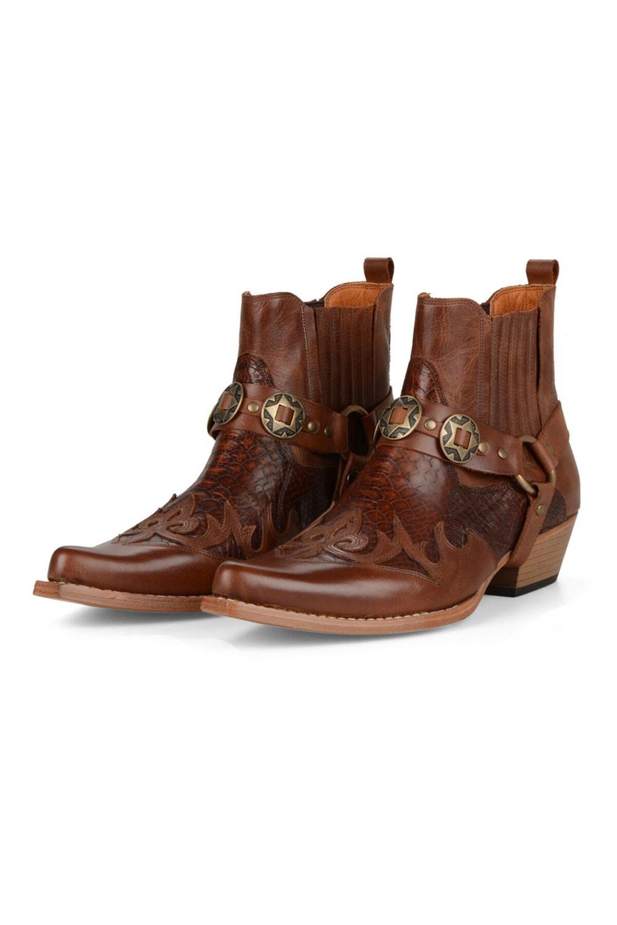 FootCourt Taba Western Erkek Kovboy Botu görsel 2