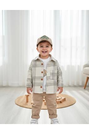 P&H BABYWEAR Oduncu Gömlekli Oversize Hiphop Pantolonlu 4'Lü Erkek Çocuk ve B...