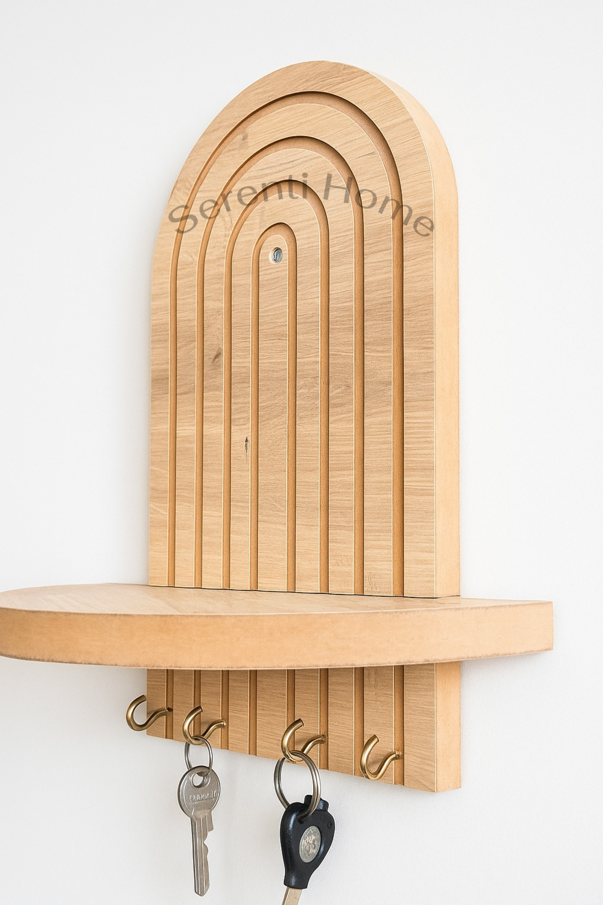 Serenti Home Safir Meşe Duvar Rafı Anahtarlık (35x20 cm)