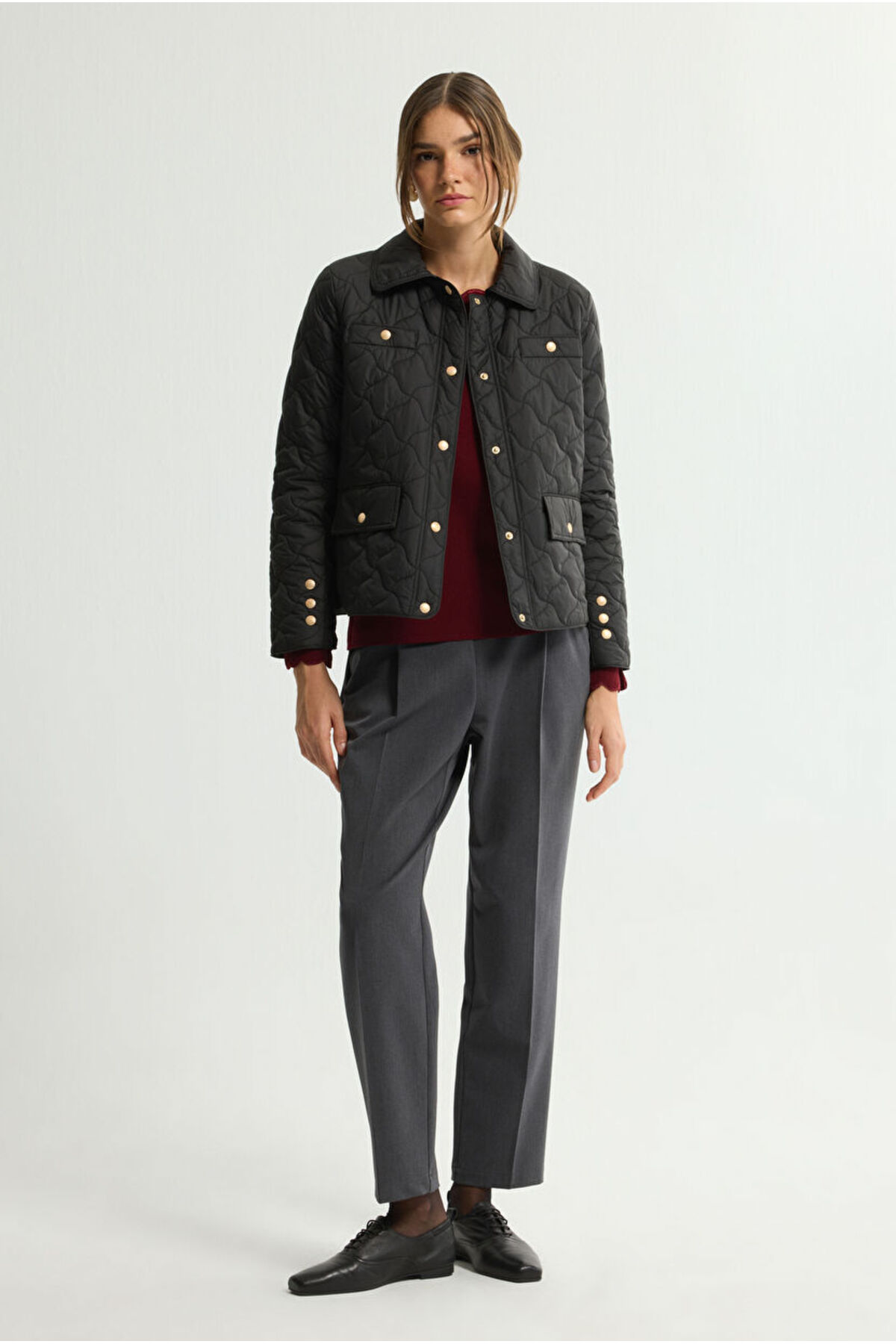 Love My Body  Kapitone Cepli Kısa Mont - Görsel 4