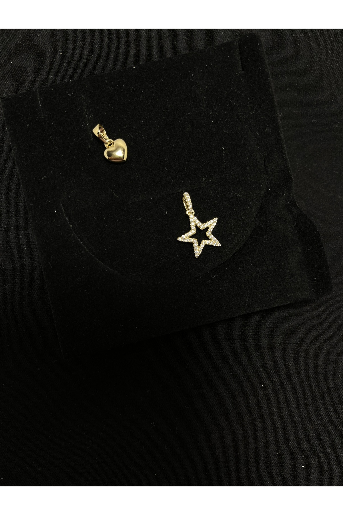 ZARELİA JEWELRY Çelik Kolye Ucu Kalp Yıldız