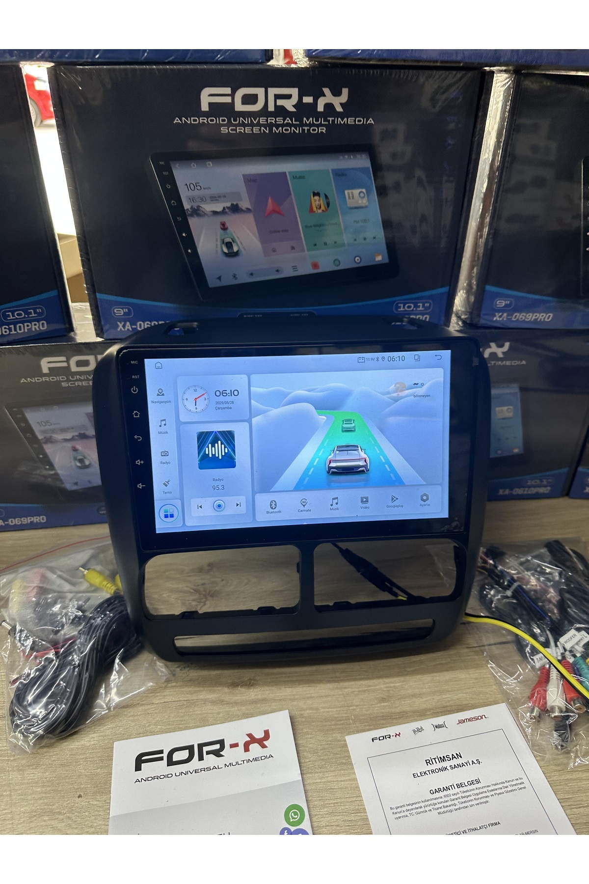 FORX5 Doblo üç uyumlu multimedya 4 GB RAM 64 GB hafıza kablosuz CarPlay android Out mevcuttur