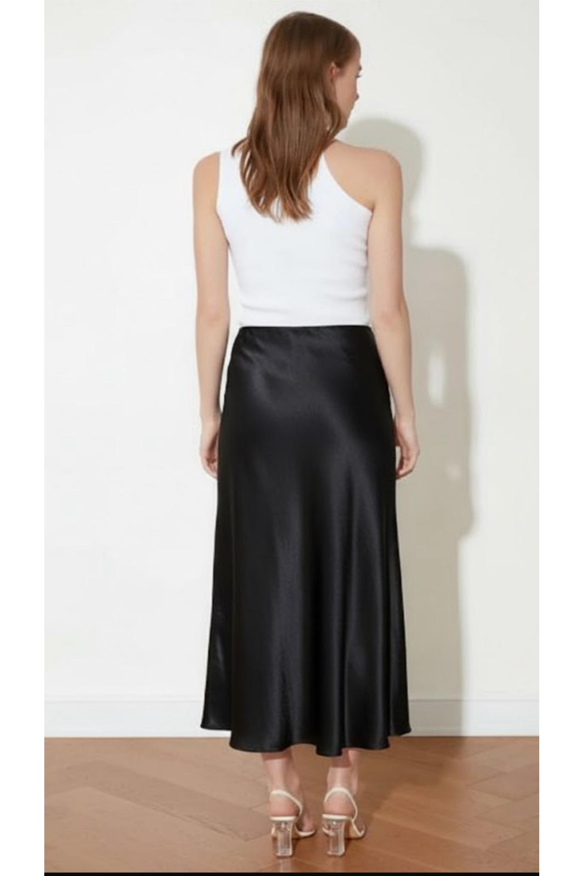 MERİT FASHION Saten Midi Boy Etek görsel 2