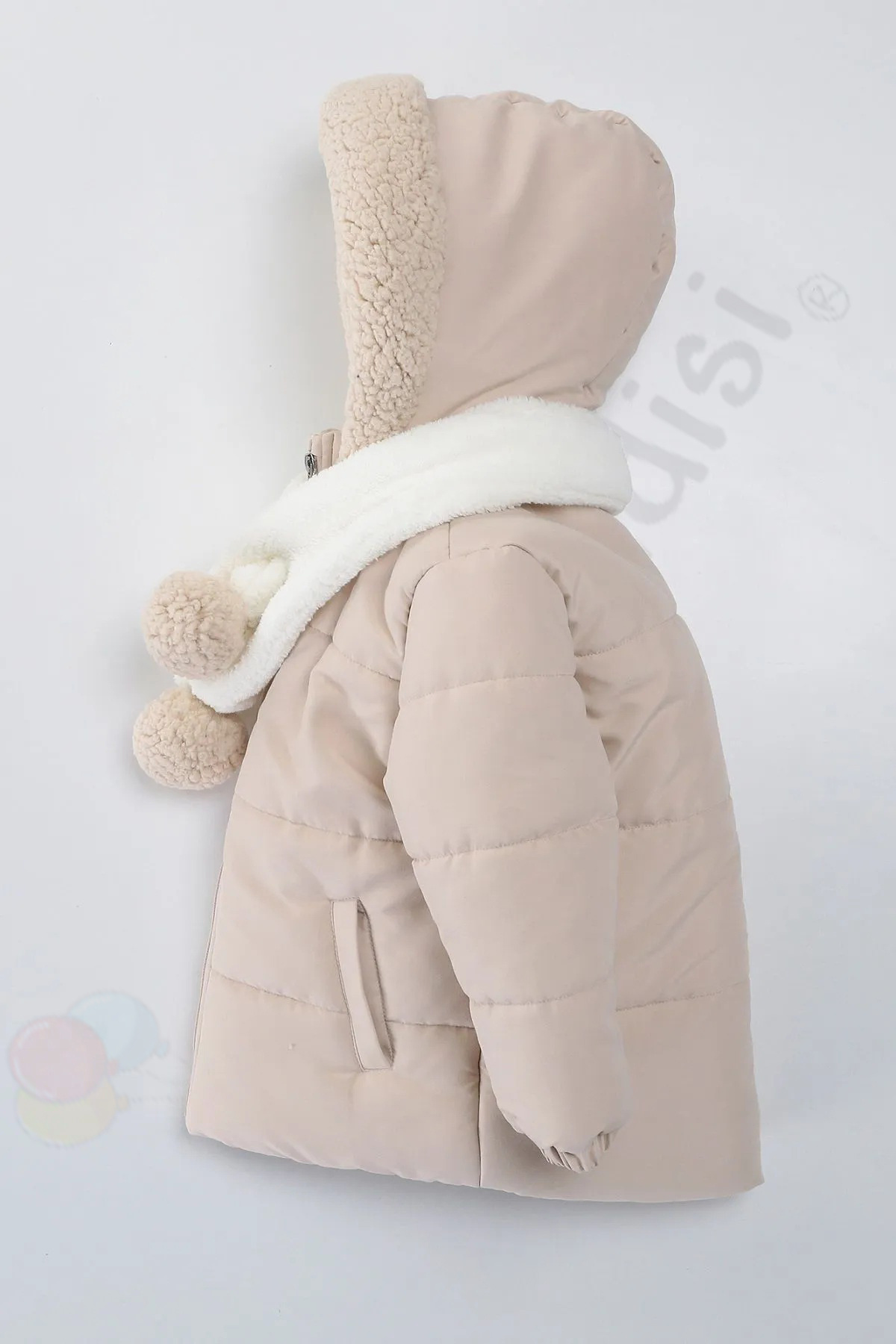 Bebek Vadisi Kapüşonlu Cepli İçi Peluş Kürklü Fermuarlı Kapitone Kar Şişme Kışlık Erkek Bebek Mont Çocuk Kaban fotoğrafı 2 (önizleme)