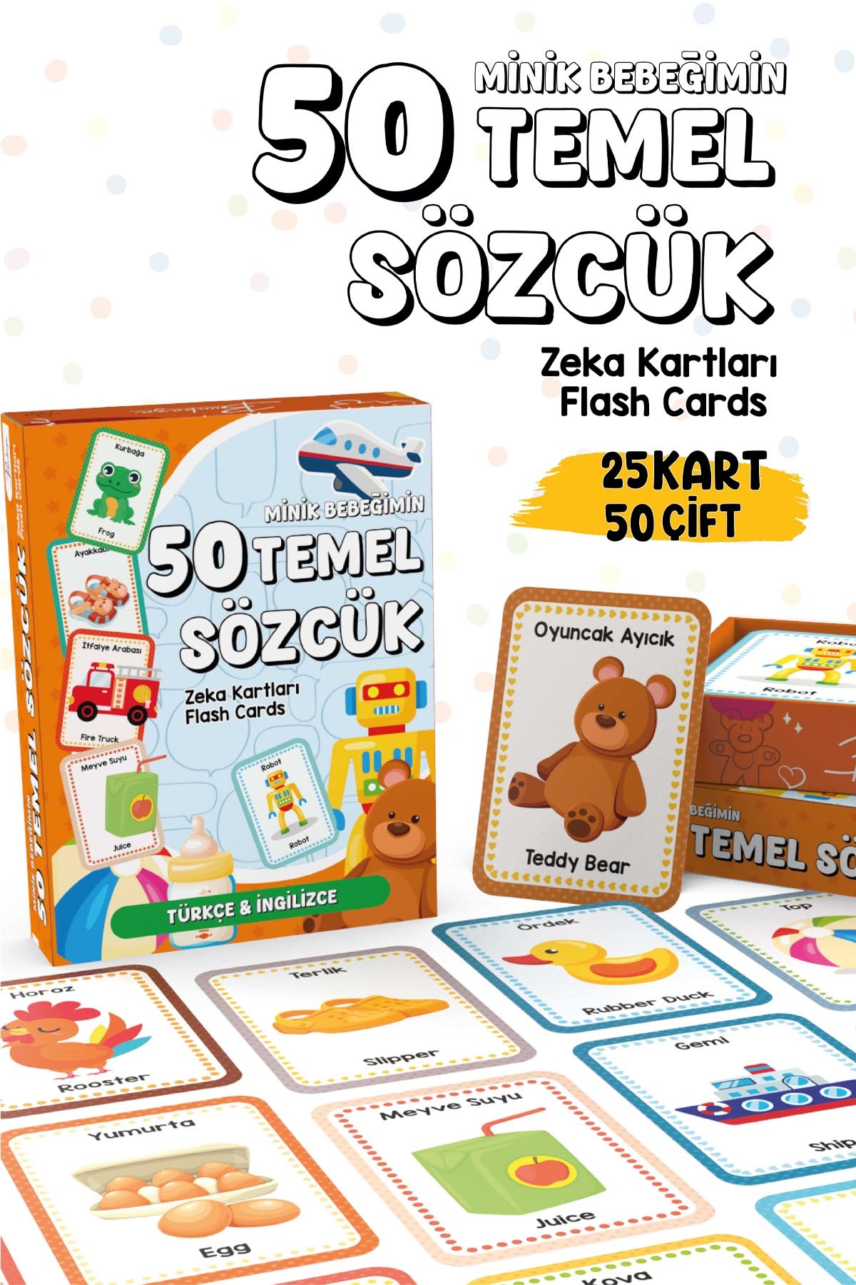 Bunbaza Bebeğimin İlk Hafıza Kartları Seti - Temel Sözcük, Meyve, Sebze, Hayvanlar, Bebeğim Ne Görüyor fotoğrafı 2 (önizleme)