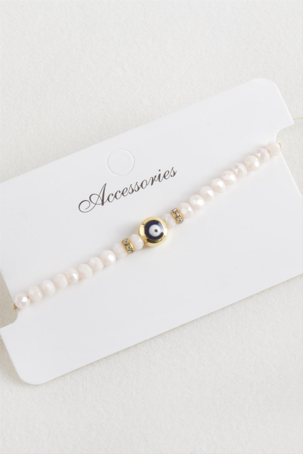 fantastik store Nazar Kristal Makrome İp Bileklik 6 mm