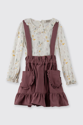 Panço Kız Bebek Askılı Gül 2'li Takım