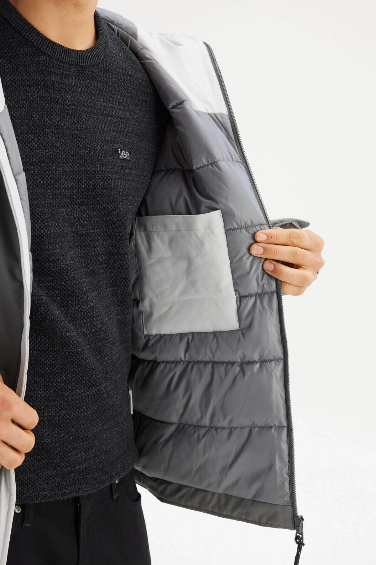 Relaxed Fit Antrasit Erkek Mont L2520257003 — خاکستری EMC8GY115309 — تصویر 3 از 5
