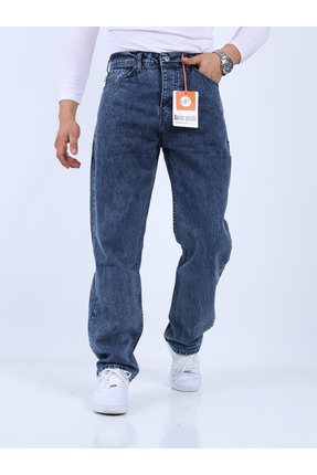 Penaltı Erkek Baggy Jeans Kot Mavi Kar Pantolon