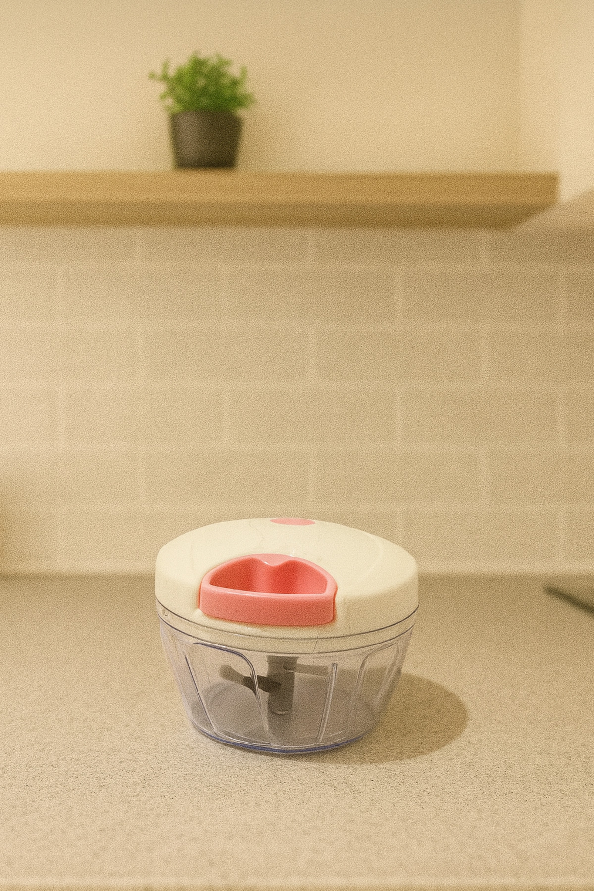 MEYA PİNE Pratik İpli El Rondosu 3 Bıçaklı Büyük Boy Doğrayıcı | Chopper 3Bıçaklı Çek Bırak El Rondosu