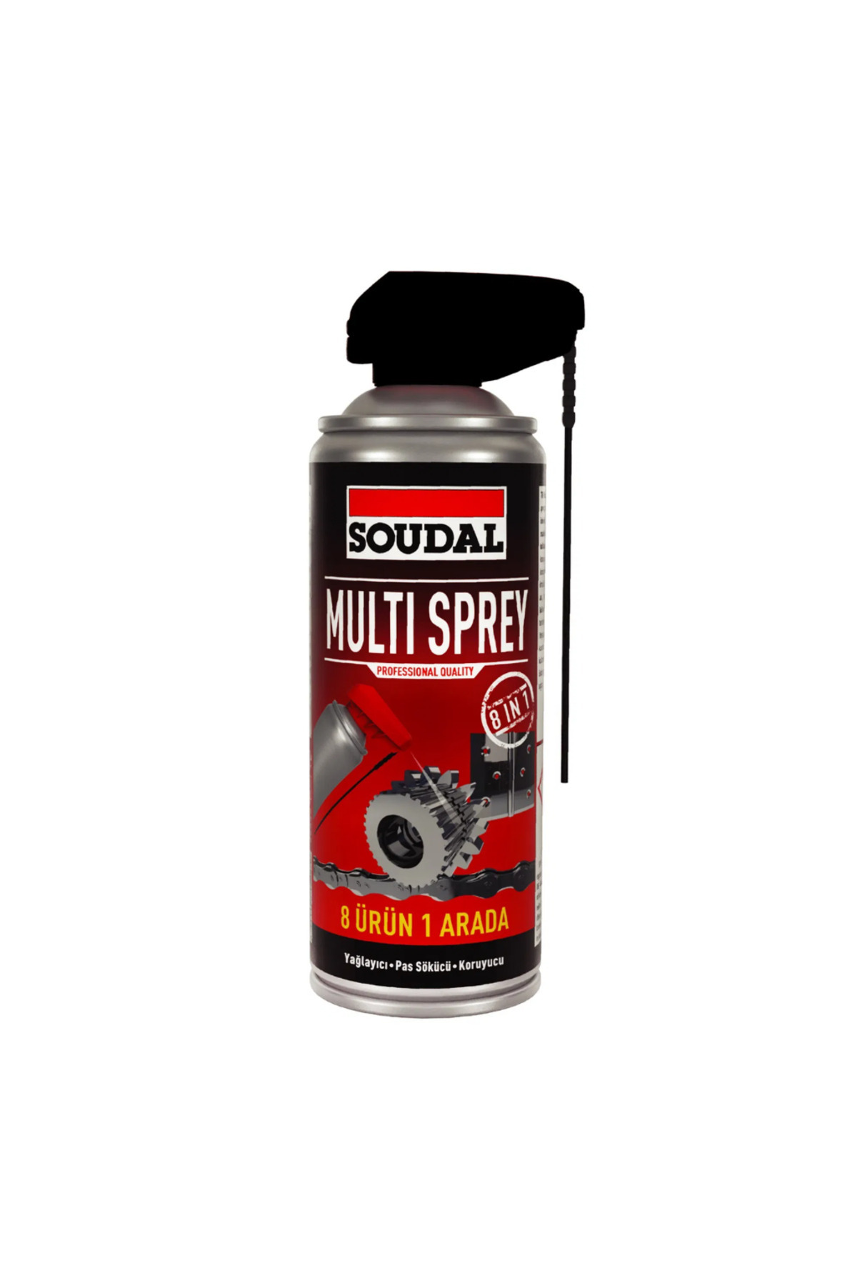 Soudal Kobra Başlıklı Pas Sökücü, Gıcırtı Önleyici, Yağlayıcı Multi Sprey 400 ml | 8 Etki Tek Sprey