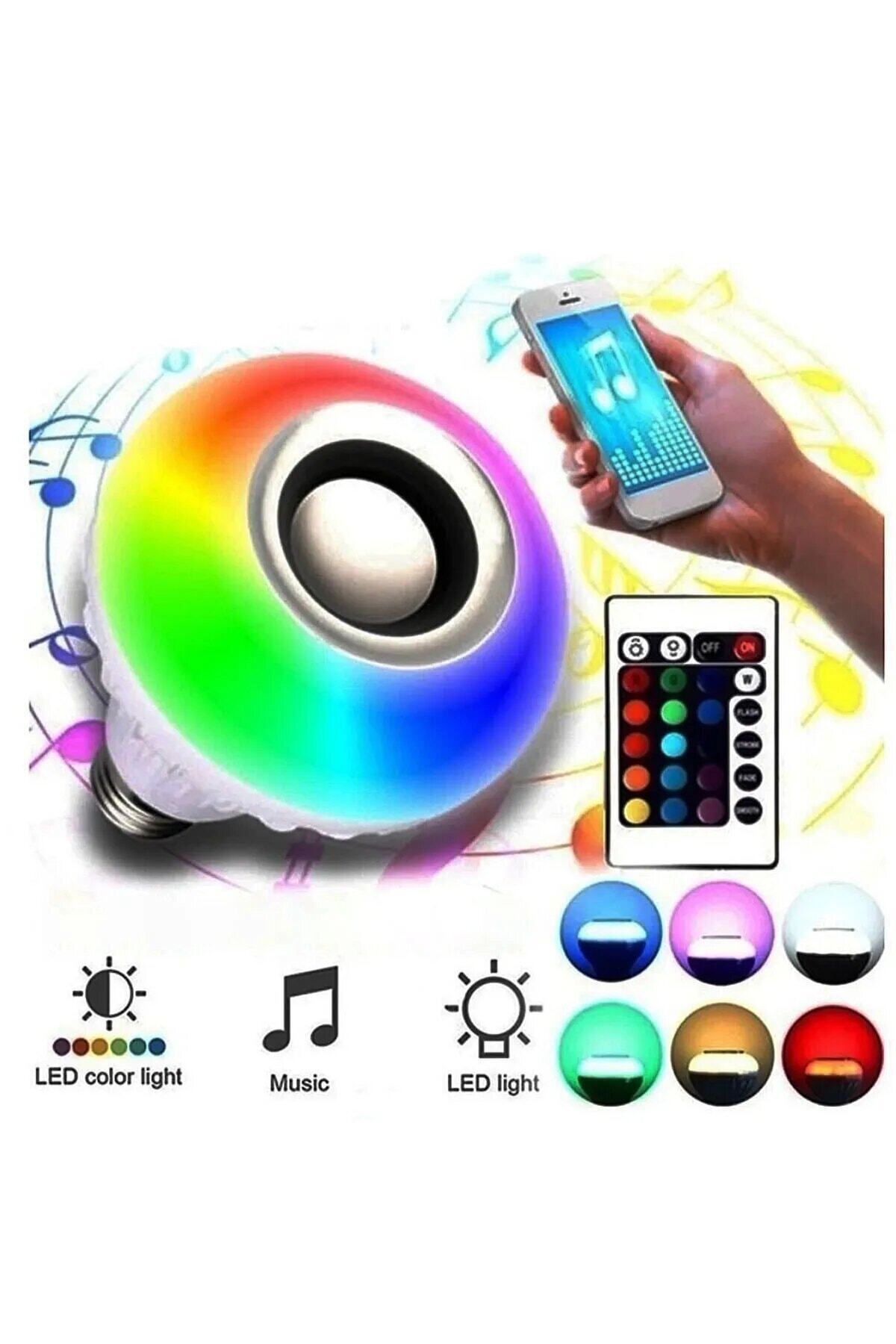 Speaker Smart Rgb Led Bulb Lamp with Music Sound Bomb Led Music Bulb/app