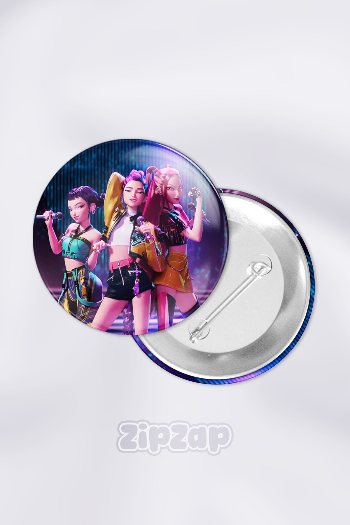 ZipZap KPop Demon Hunters K-Pop Çanta Süsü Rozet İğneli Buton