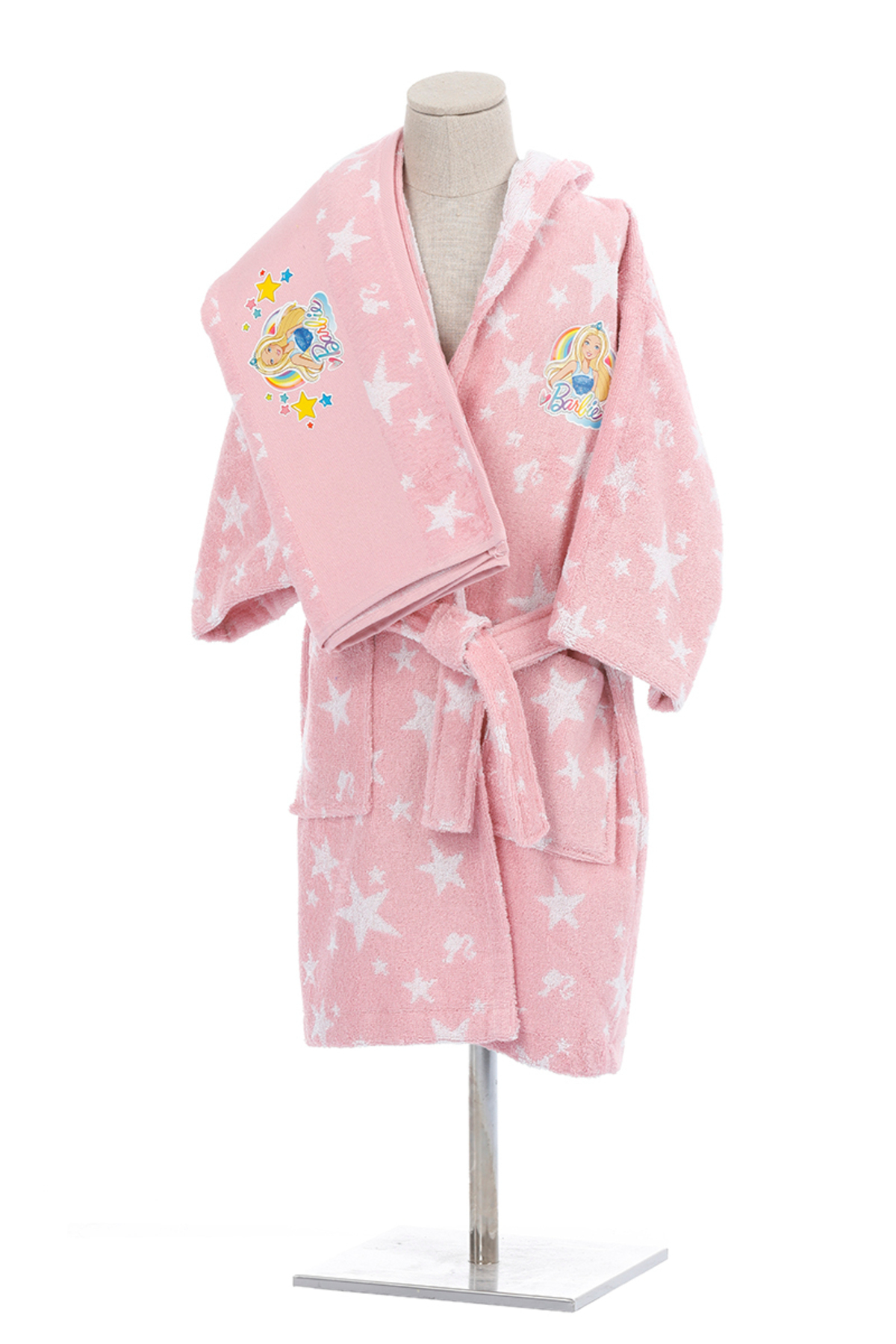 Özdilek Barbie Star Lisanslı Çocuk Bornoz Seti 5/6 Yaş fotoğrafı 3 (önizleme)