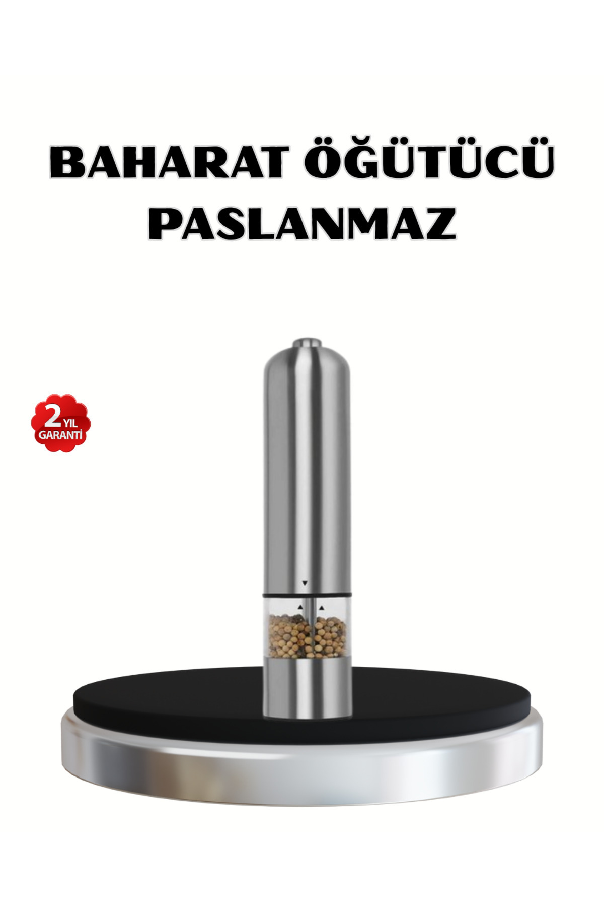 Toptan Bulurum Modern Baharat Öğütücü Seti – Pilli, Paslanmaz Çelik, LED Aydınlatmalı