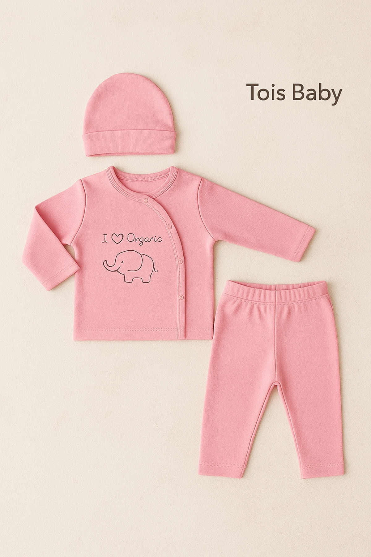 Malzek Filli Desen 3'lü Set 1 Adet Set Yenidoğan Kız 0-3 Ay Hastane Çıkşı Yzr fotoğrafı 3 (önizleme)