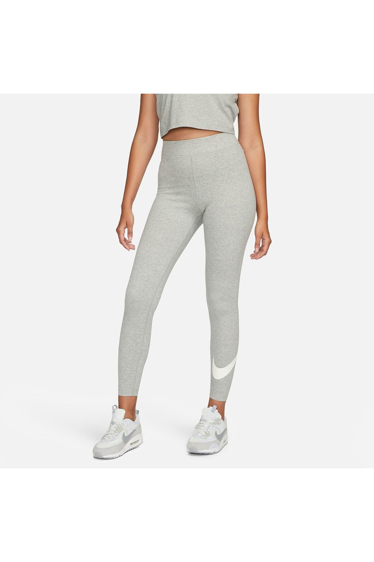 grey swoosh leggings