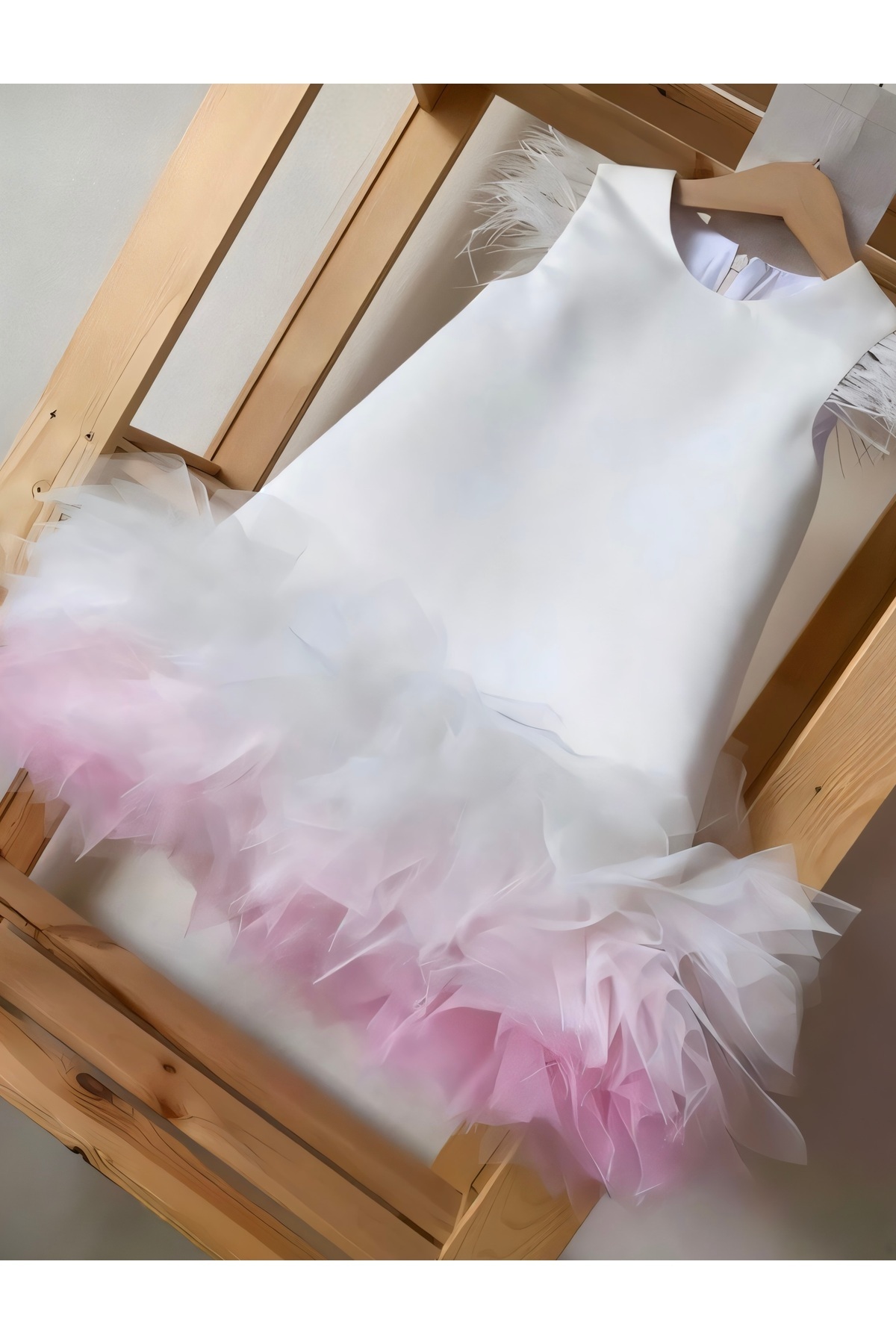 Asel Kids KIZ ÇOCUK VE BEBEK BEYAZ DOĞUM GÜNÜ ELBİSESİ