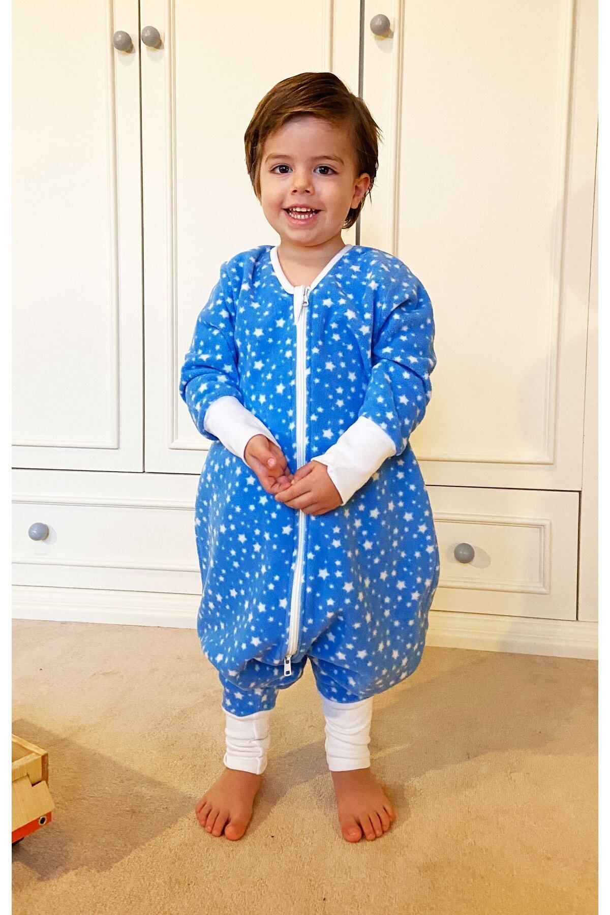 yorni Uzun Kollu Çift Taraflı Fermuarlı Mikro Polar Bebek Çocuk Uyku Tulumu fotoğrafı 3 (önizleme)