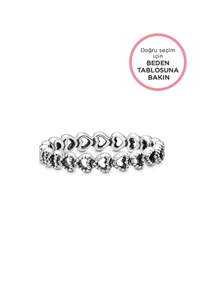 Pandora Bağlı Kalpler 925 Ayar Gümüş Yüzük