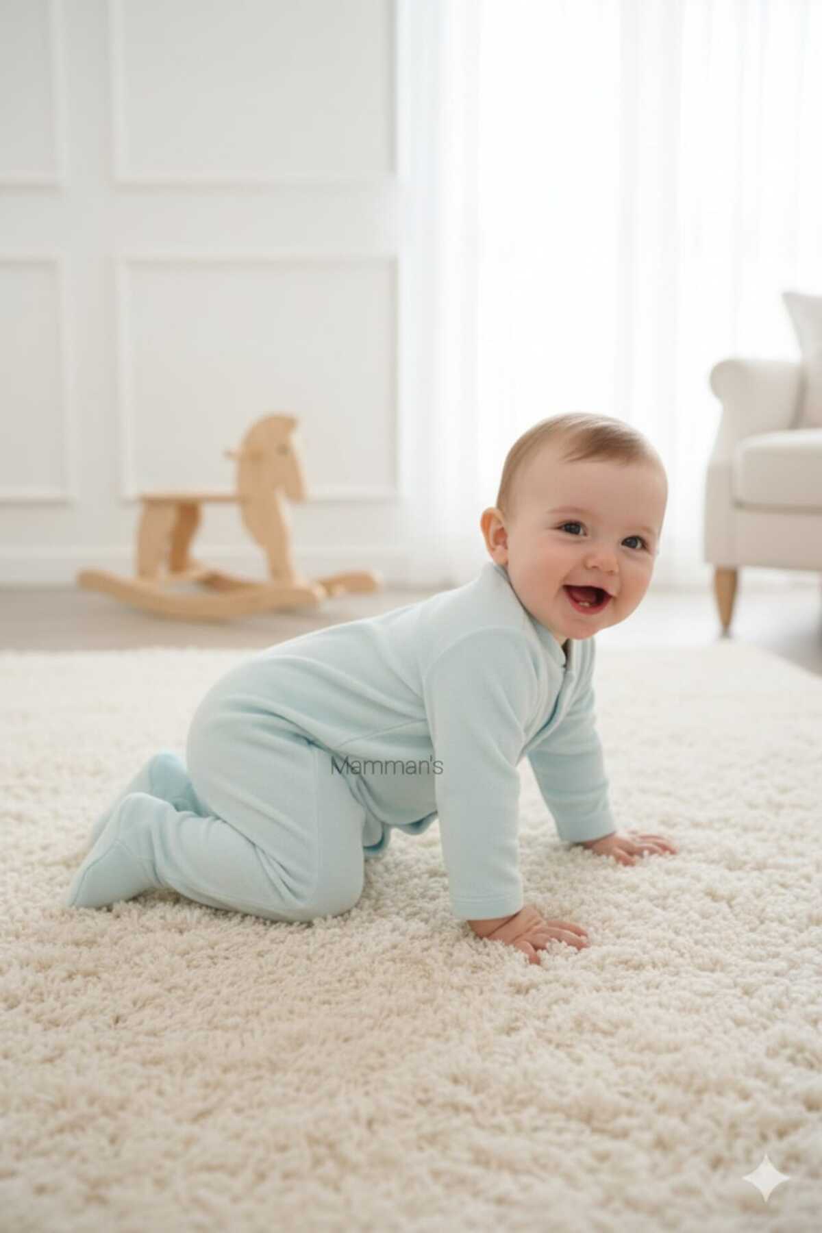 Pierre Cardin Uzun Kollu Çıtçıtlı Kadife Bebek Tulum, Kışlık Bebek Giyim Peluş Polar fotoğrafı 2 (önizleme)