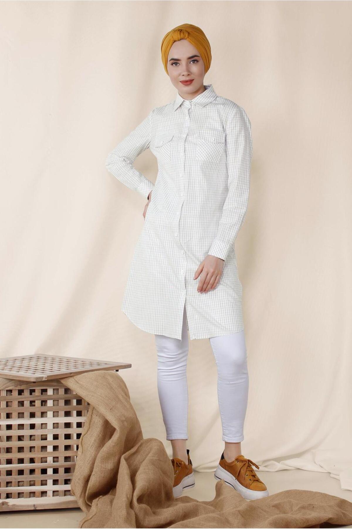 آلوینا تونیک نخی طرح‌دار مربعی ۴۱۴۹