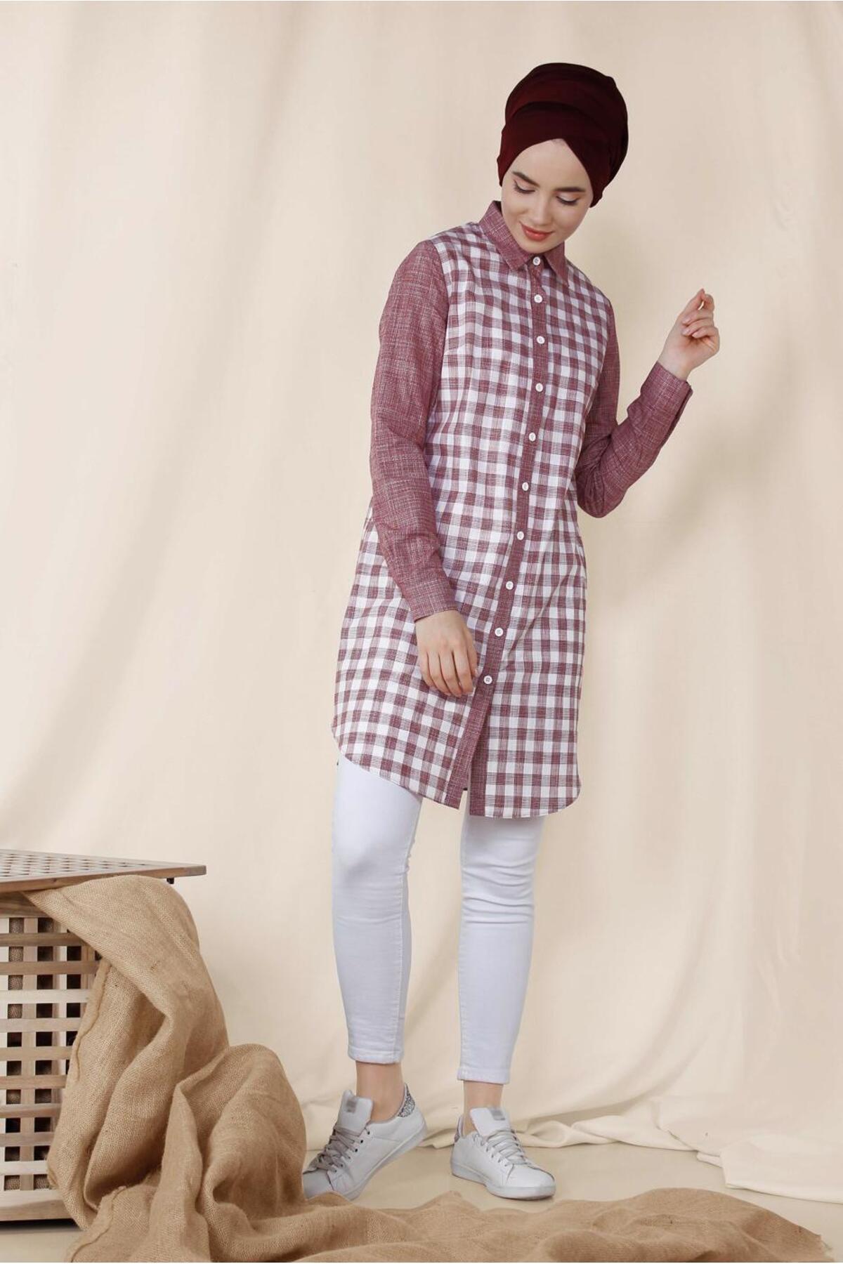 آلوینا تونیک نخی طرحدار مربعی ۴۱۴۶ آلوینا تونیک نخی طرحدار مربعی ۴۱۴۶