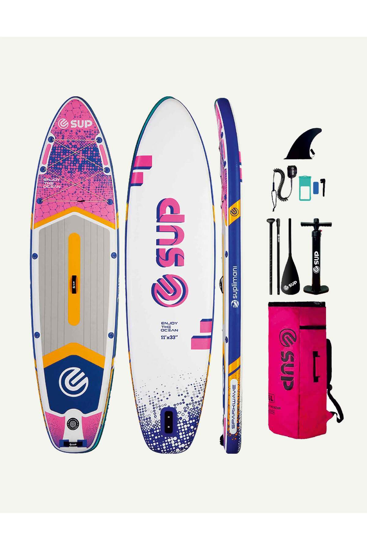 SUPLİMANI Supboard Paddle Board Şişme Sörf Tahtası Tam Set Sup Board 335x84x15