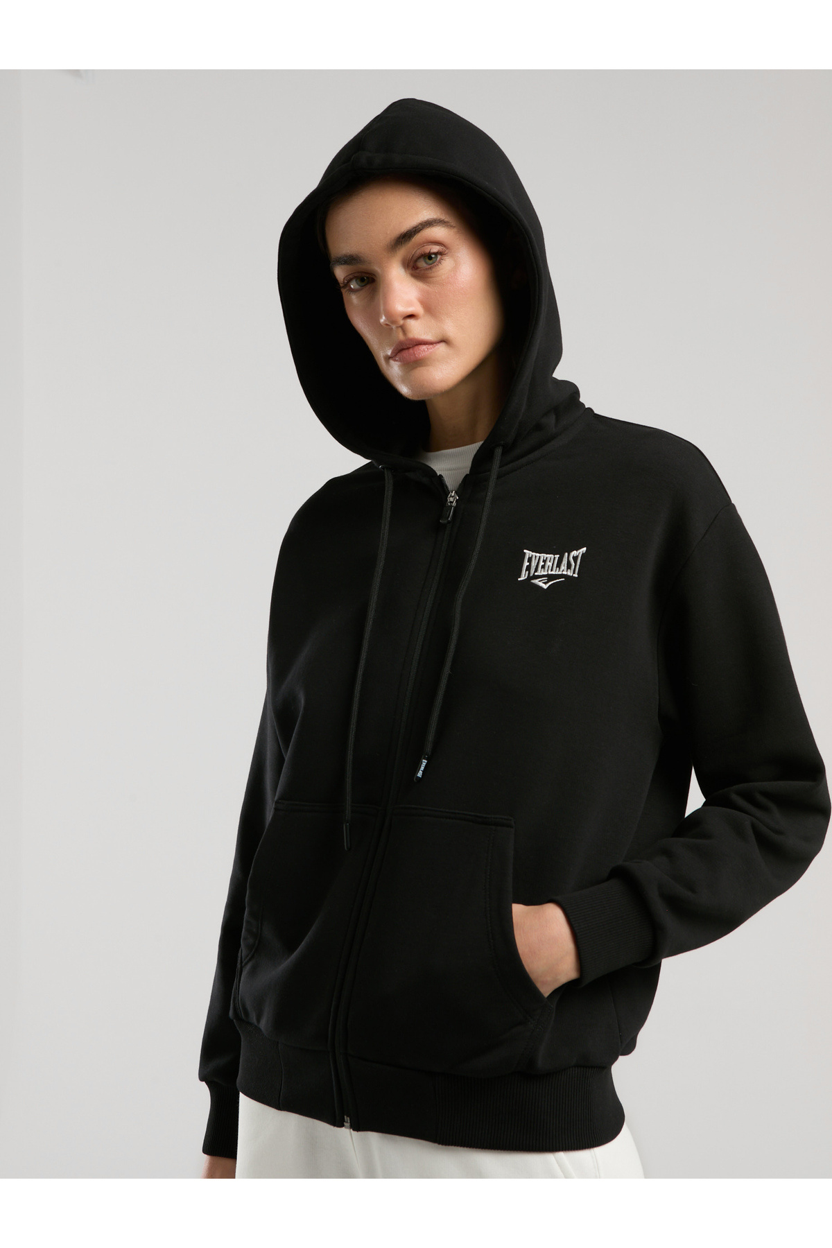 EVERLAST Ever Classics Wmn Siyah Kadın Kapüşonlu Full Zip Sweatshirt görsel 2